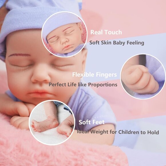 12 Inch Realistic Full Body Silicone Reborn Lifelike Ivory Baby doll Girl - Picture 2 of 8